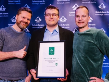 Das arocom-team freut sich über den zweiten Platz beim Splash Award 2023