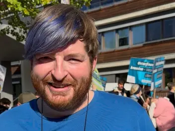 Enrico Thurm bei einer Demonstration
