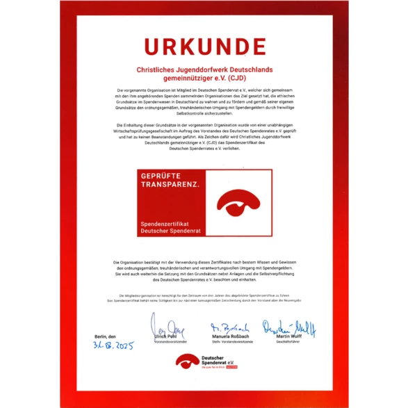 Spendenzertifikat des Deutschen Spendenrats 2025