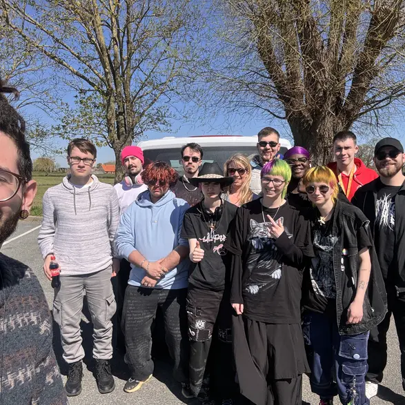Gruppe in London gut gelaunt