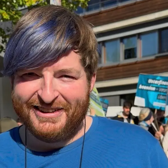 Enrico Thurm bei einer Demonstration