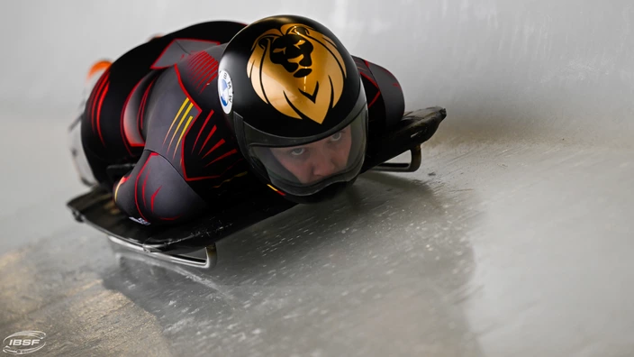 Kim Meylemans auf dem Skeleton