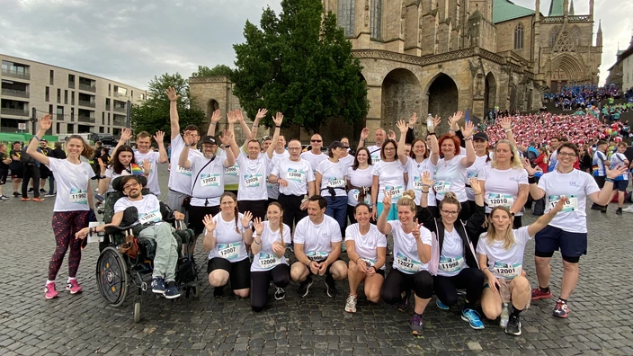 Das CJD-Team beim RUN Thüringer Unternehmenslauf 2025 