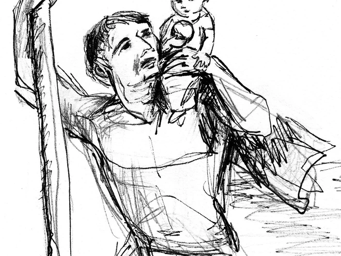 Zeichnung des heiligen Christophorus